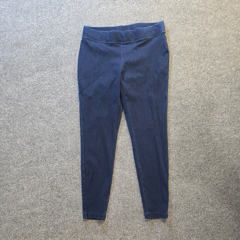 Lands End Jeans Women Size Medium Petite Blue Dark Wash Starfish Legging Stretch